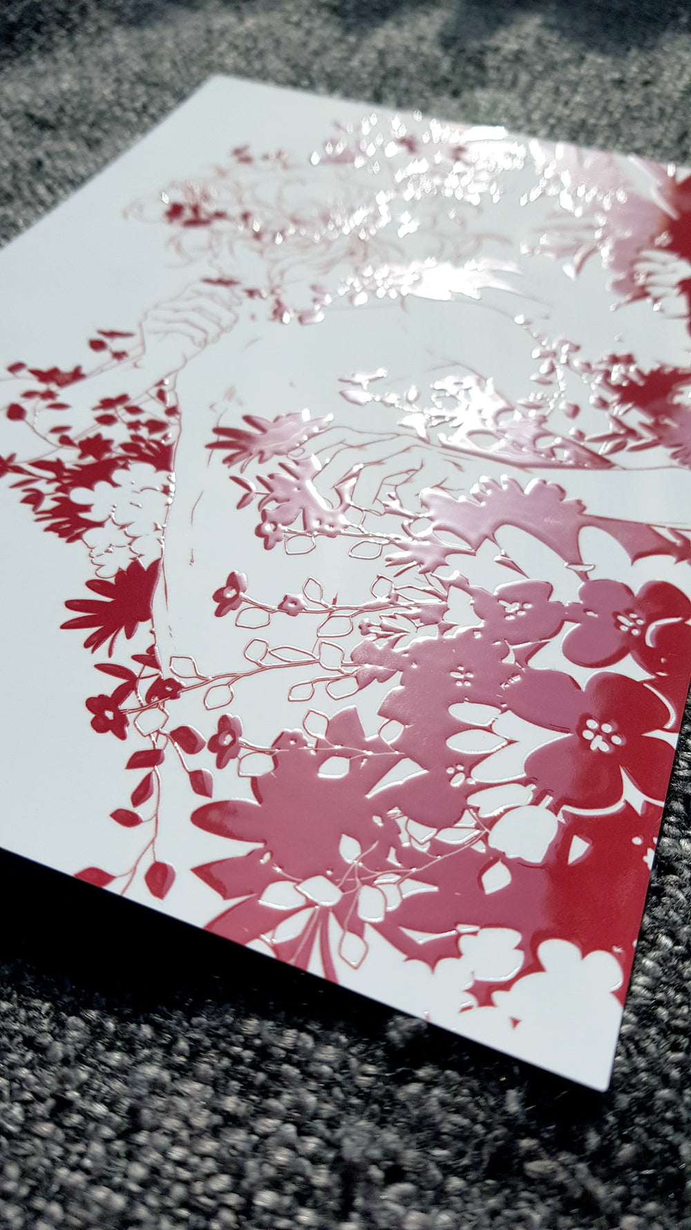 PRINT red Blossom (partial relief varnish + softfeel) - EDIllustration