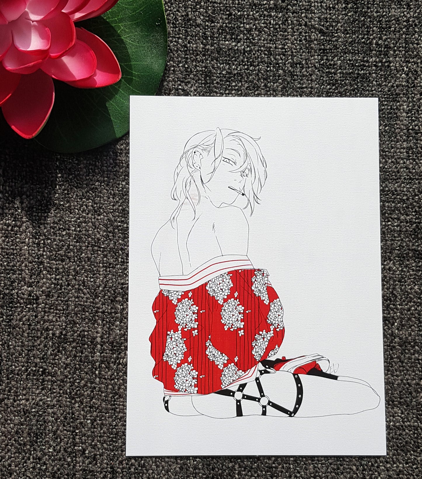 PRINT Sunao Red Jacket - EDIllustration