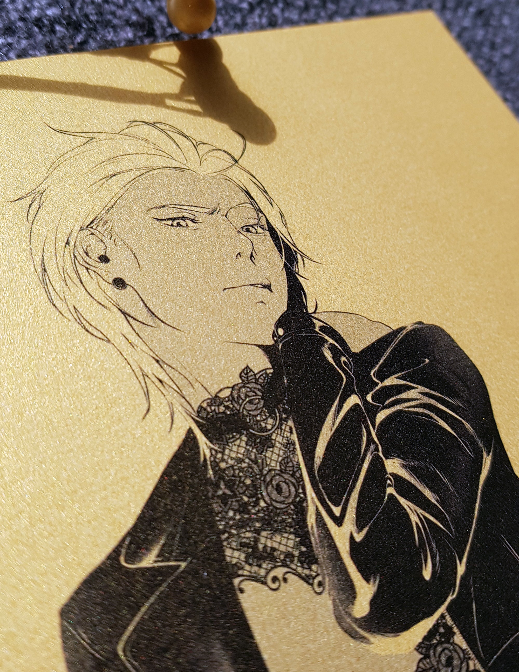 PRINT KINK21 - tights (goldpaper) gold/black - EDIllustration