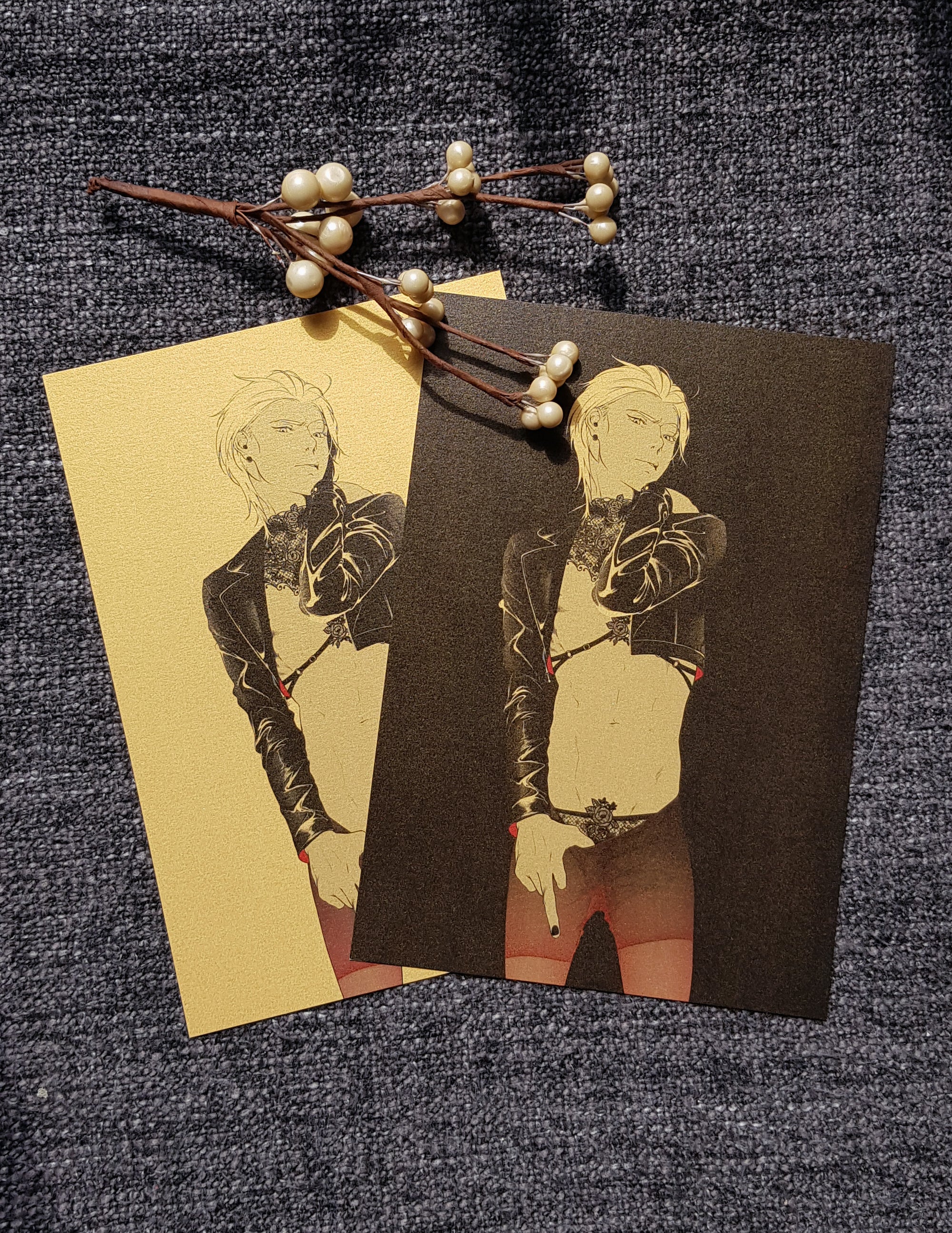 PRINT KINK21 - tights (goldpaper) gold/black - EDIllustration